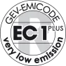Ikona z napisem 'EC1 Plus GEV-EMICODE very low emission'