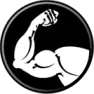 Ręka mężczyzny z napiętym bicepsem obrazujące extra mocne i szybkie wiązanie kleju